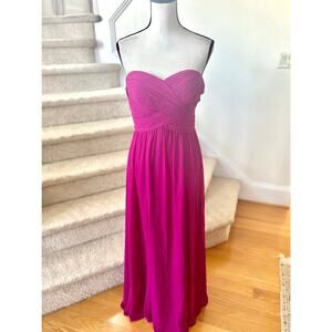 Ralph Lauren Hot Pink Magenta Strapless Sweetheart Bodice Maxi Gown